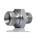 Parker Hydraulic Straight Threaded Adapter Female, Male, 60°, Steel Zinc Finish, 0.38 in Hose ID 8-6HMK4S
