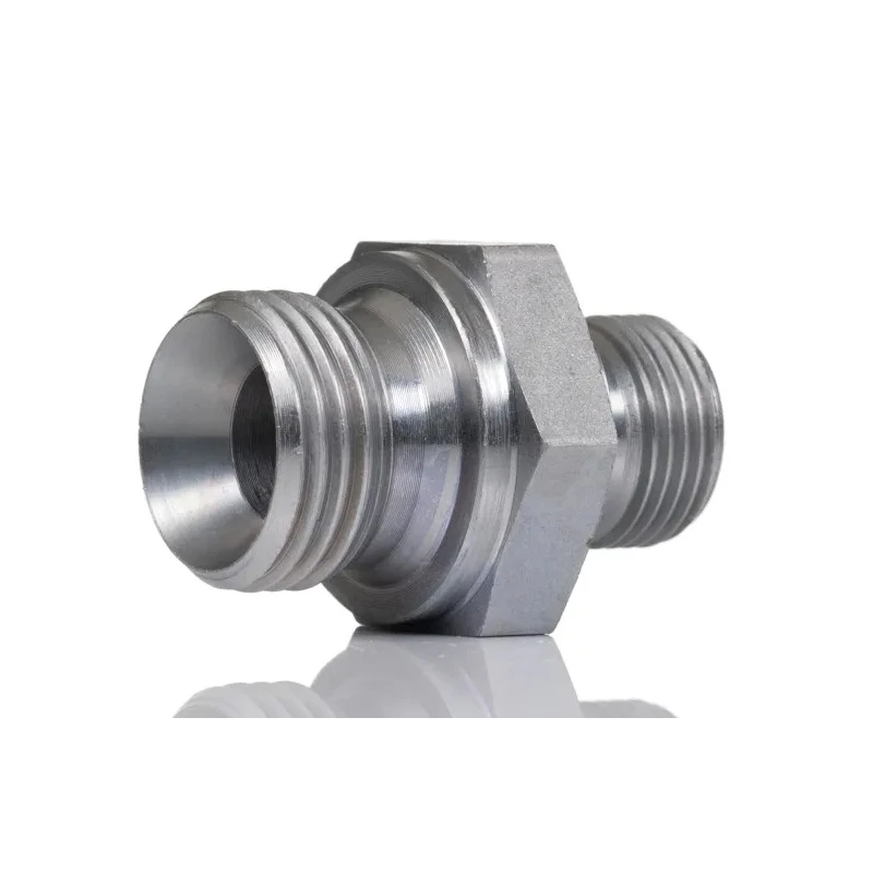 Parker Hydraulic Straight Threaded Adapter Female, Male, 60°, Steel Zinc Finish, 0.38 in Hose ID 8-6HMK4S