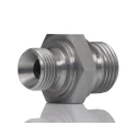 Parker Hydraulic Straight Threaded Adapter Female, Male, 60°, Steel Zinc Finish, 0.38 in Hose ID 8-6HMK4S