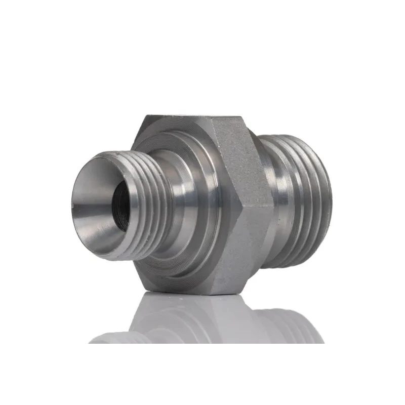 Parker Hydraulic Straight Threaded Adapter Female, Male, 60°, Steel Zinc Finish, 0.38 in Hose ID 8-6HMK4S