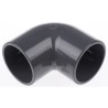 Georg Fischer Plastic Pipe Fitting 90° Push-in Elbow 40 mm PVC-U Grey 16 bar 721100109