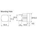 RS PRO Indicator Bulb Holder Wedge Base Lampholder Molded Polycarbonate Mounting Pins Model 811-642