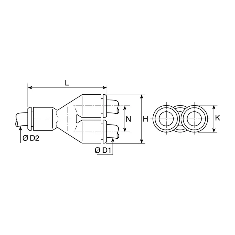 Legris Pneumatic Equal Single Y Connector Push-In Tube Fitting 6 mm LF3000