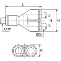 Legris Pneumatic Equal Single Y Connector Push-In Tube Fitting 6 mm LF3000