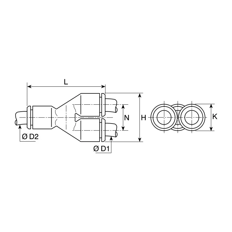 Legris Pneumatic Equal Single Y Connector Push-In Tube Fitting 6 mm LF3000