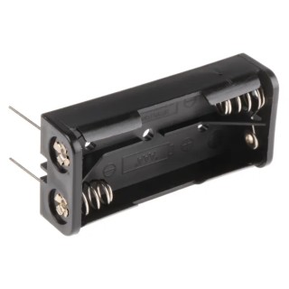 Keystone Battery Holder for AAA Size Batteries 2 Cells, PCB Mount, Polypropylene Body, Coil Spring Termination 2468