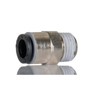 Legris LF3000 Series Pneumatic Fitting Male Threaded-to-Tube Push-in 6 mm Nickel Plated Brass 20 bar 80°C LF3000