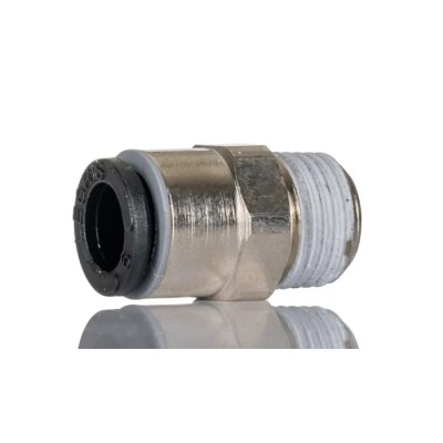 Legris LF3000 Series Pneumatic Fitting Male Threaded-to-Tube Push-in 6 mm Nickel Plated Brass 20 bar 80°C LF3000