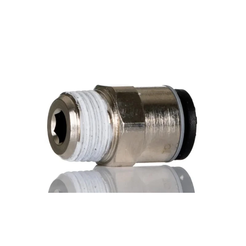 Legris LF3000 Series Pneumatic Fitting Male Threaded-to-Tube Push-in 6 mm Nickel Plated Brass 20 bar 80°C LF3000