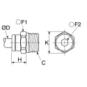 Legris LF3000 Series Pneumatic Fitting Male Threaded-to-Tube Push-in 6 mm Nickel Plated Brass 20 bar 80°C LF3000