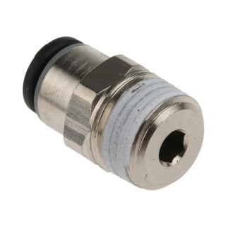 Legris Pneumatic Fitting LF3000 Series Male Threaded-to-Tube 1/8 in R, Push-In 4 mm, Nickel Plated Brass, 80°C, 20 bar LF3000