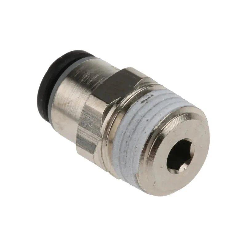 Legris Pneumatic Fitting LF3000 Series Male Threaded-to-Tube 1/8 in R, Push-In 4 mm, Nickel Plated Brass, 80°C, 20 bar LF3000