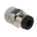 Legris Pneumatic Fitting LF3000 Series Male Threaded-to-Tube 1/8 in R, Push-In 4 mm, Nickel Plated Brass, 80°C, 20 bar LF3000