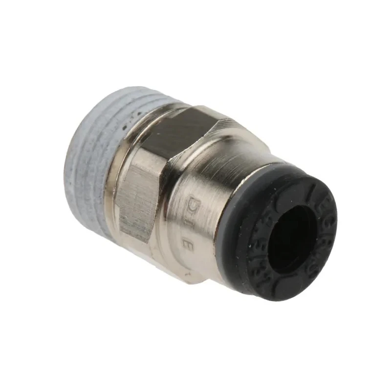 Legris Pneumatic Fitting LF3000 Series Male Threaded-to-Tube 1/8 in R, Push-In 4 mm, Nickel Plated Brass, 80°C, 20 bar LF3000
