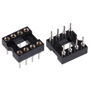 Winslow 2.54 mm Pitch Vertical 8 Way Through Hole Turned Pin Open Frame DIL Socket 5A W30508TRC