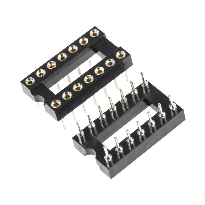 Winslow 2.54 mm Pitch Vertical 14 Way Through Hole Turned Pin Open Frame DIL Socket 5A W30514TRC