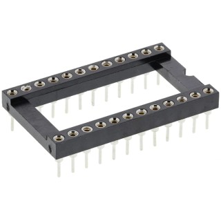Winslow 2.54 mm Pitch Vertical 24 Way Through Hole Turned Pin Open Frame DIL Socket 5A W30524TRC