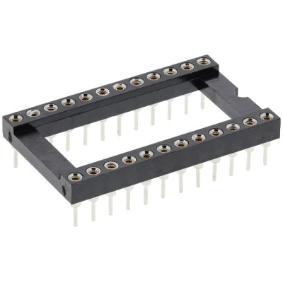 Winslow 2.54 mm Pitch Vertical 24 Way Through Hole Turned Pin Open Frame DIL Socket 5A W30524TRC