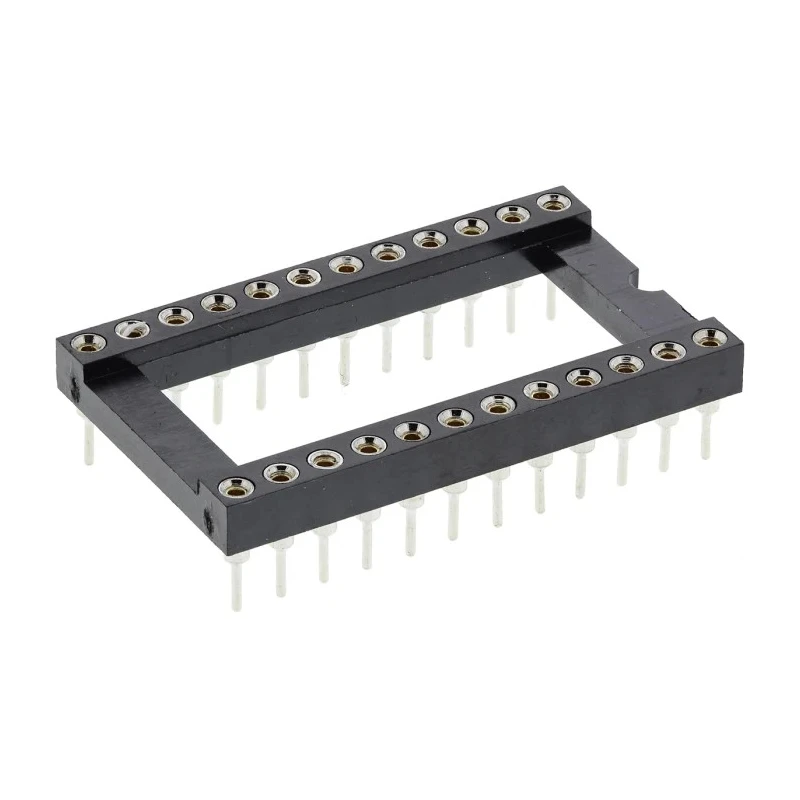Winslow 2.54 mm Pitch Vertical 24 Way Through Hole Turned Pin Open Frame DIL Socket 5A W30524TRC
