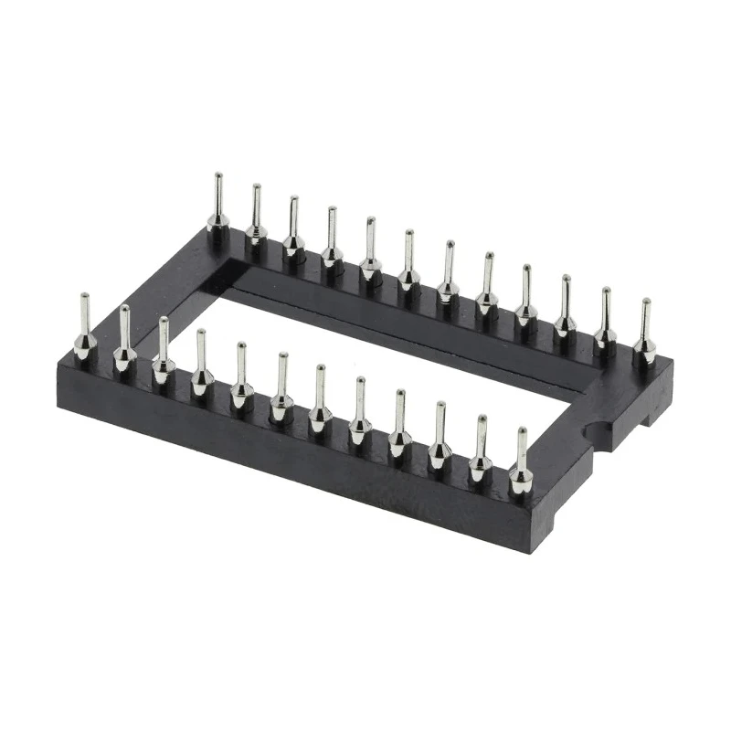 Winslow 2.54 mm Pitch Vertical 24 Way Through Hole Turned Pin Open Frame DIL Socket 5A W30524TRC