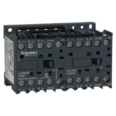 Schneider Electric Reversing Contactor LC2K0901B7, 24V AC Coil, 3-Pole, 9 A, 4 kW, 3 NO, 690V AC