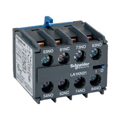 Schneider Electric Auxiliary Contact, 4 Contact, 3 NO/1 NC Configuration, Screw Mount, DIN Rail, 10 A Current, 600V LA1KN31