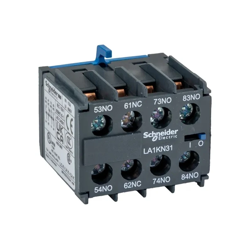 Schneider Electric Auxiliary Contact, 4 Contact, 3 NO/1 NC Configuration, Screw Mount, DIN Rail, 10 A Current, 600V LA1KN31