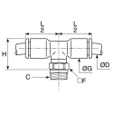Legris LF3000 Series Male Pneumatic Fitting Nickel Plated Brass 1/4 in R LF3000