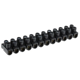 Legrand Terminal Strip 12-Way 2.5mm² Wire 24A Screw 400V Polypropylene Black Female Direct Mount 0 342 11