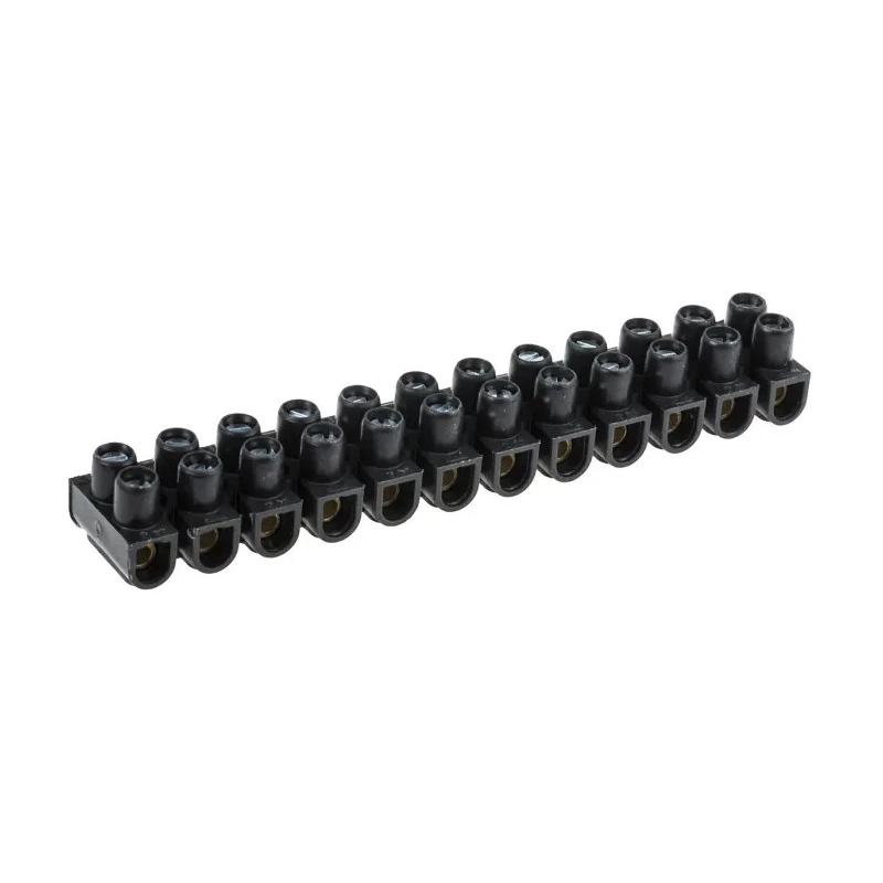 Legrand Terminal Strip 12-Way 2.5mm² Wire 24A Screw 400V Polypropylene Black Female Direct Mount 0 342 11