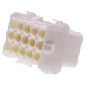 TE Connectivity Universal MATE-N-LOK Female Connector Housing 15 Way 3 Row Straight 6.35 mm Pitch 350784-1