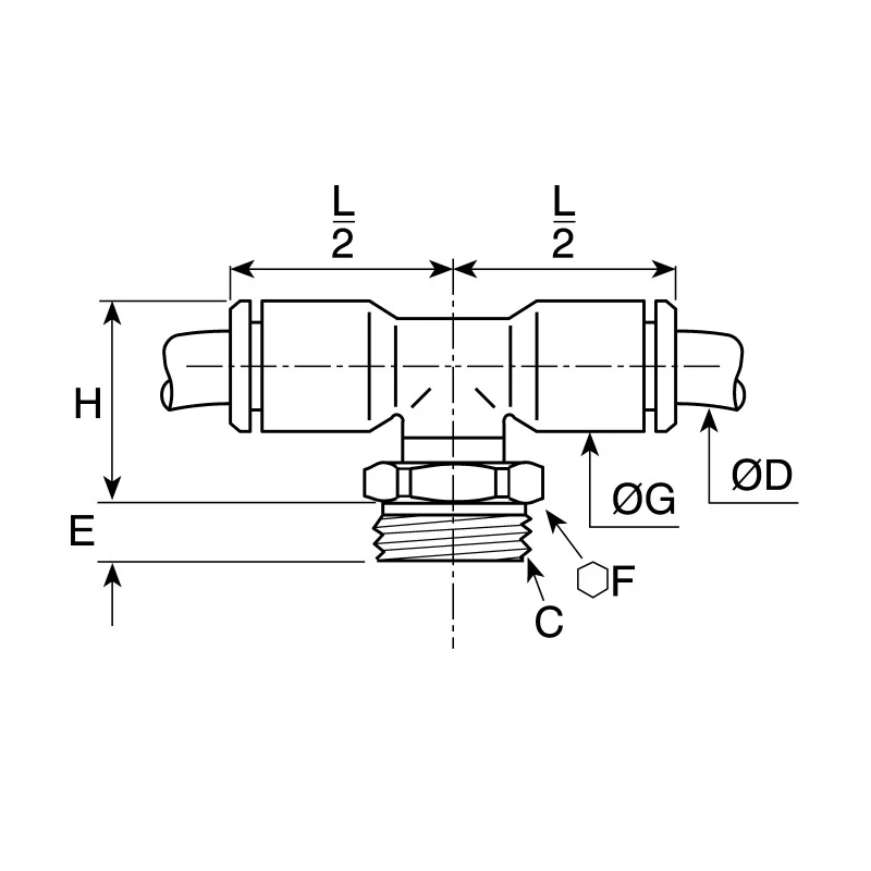 Legris LF3000 Series Pneumatic Fitting Nickel Plated Brass, M5 x 0.8 Threaded-to-Tube, Push-in 4mm Tube Connection LF3000