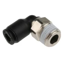 Legris LF3000 Series Male Pneumatic Fitting Nickel Plated Brass 1/8 in R Threaded-to-Tube 4 mm Push-In LF3000