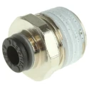 Legris Pneumatic Fitting LF3000 Series Male 1/4 in R Threaded-to-Tube Push-in 4mm Nickel Plated Brass LF3000