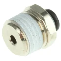 Legris Pneumatic Fitting LF3000 Series Male 1/4 in R Threaded-to-Tube Push-in 4mm Nickel Plated Brass LF3000