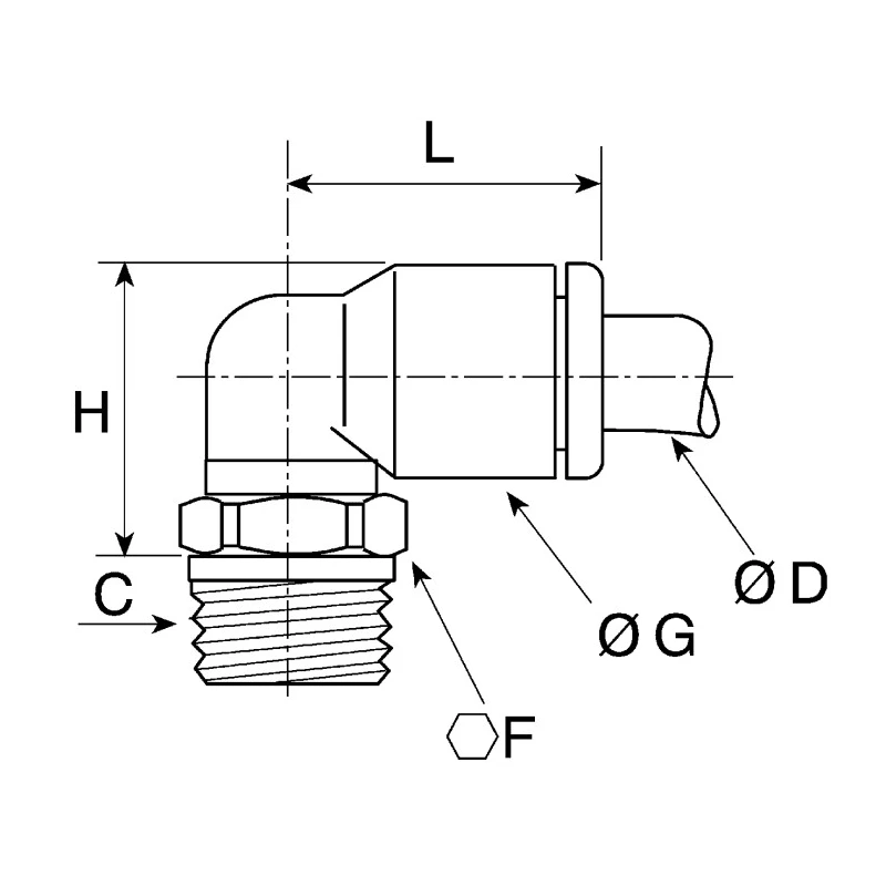 Legris LF3000 Series Male Pneumatic Fitting Nickel Plated Brass 1/4 in R Threaded-to-Tube LF3000