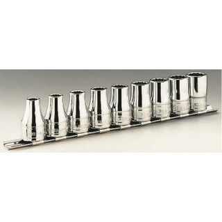 Facom 1/2" Drive 9-Piece 12 Point Socket Set S.41E, Chrome Vanadium Steel, Bright Chrome Finish, France
