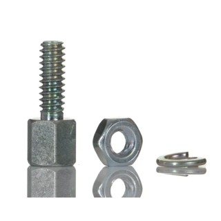 RS PRO Zinc Plated Screw Lock Assembly for Use With D Connector, Brass Material, Silver Colour, 4-40 UNCS Thread Size 814-039