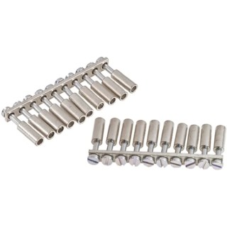 RS PRO Jumper Bar for Use with DIN Rail Terminal Blocks 10 Pole Screw Mounting Silver 815-802