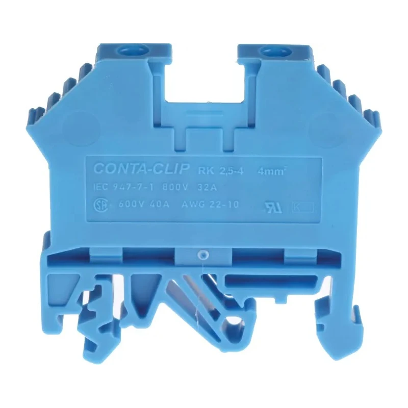 RS PRO Feed Through Terminal Block Blue, 0.2mm² to 4 mm² Cable CSA, 1-Level, Screw Termination, 800V, 40A, -40°C to 815-672