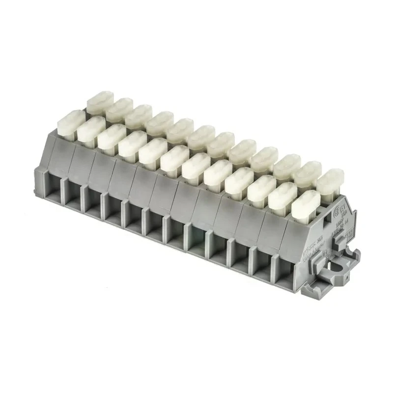WAGO 261 Series Terminal Strip Grey 2.5mm² 1-Level Clamp 12 Positions 500V 24A 261-112/341-000