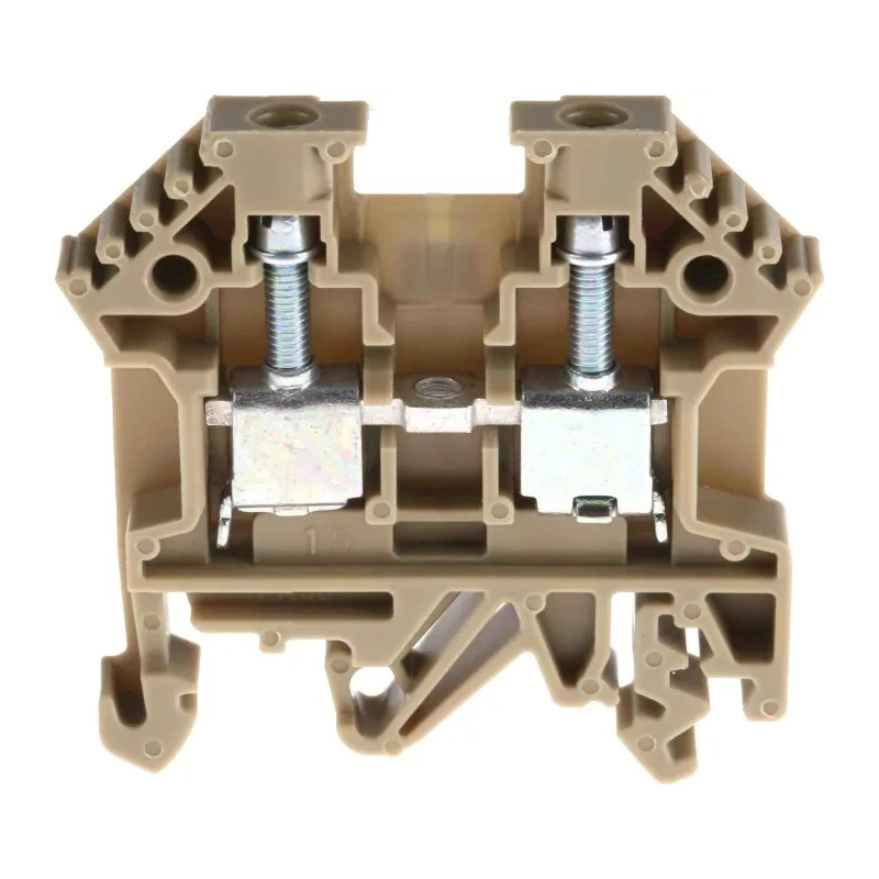 RS PRO DIN Rail Terminal Block Beige, Screw Termination, 0.2mm² to 4 mm², 40A, 800V 815-666