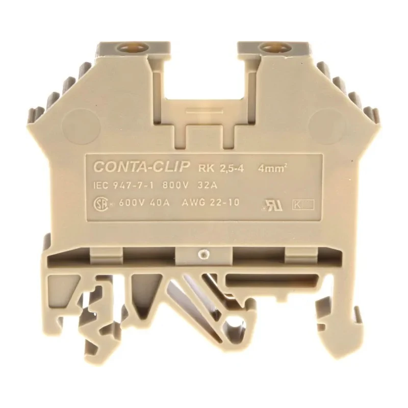 RS PRO DIN Rail Terminal Block Beige, Screw Termination, 0.2mm² to 4 mm², 40A, 800V 815-666