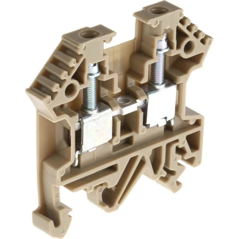RS PRO DIN Rail Terminal Block Beige, Screw Termination, 0.2mm² to 4 mm², 40A, 800V 815-666