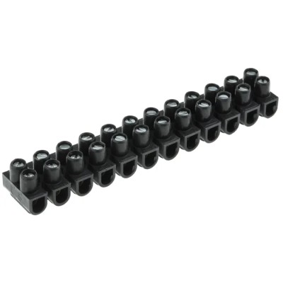 Legrand Terminal Strip 12-Way 2.5mm² Wire 24A Screw Terminal 400V Polypropylene Black 0 342 11