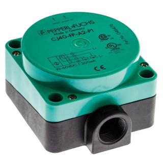 Pepperl + Fuchs Capacitive Proximity Sensor 40 mm, M20 x 1.5 Thread, Block Style, PNP Output, 200mA, 60V dc CJ40-FP-A2-P1