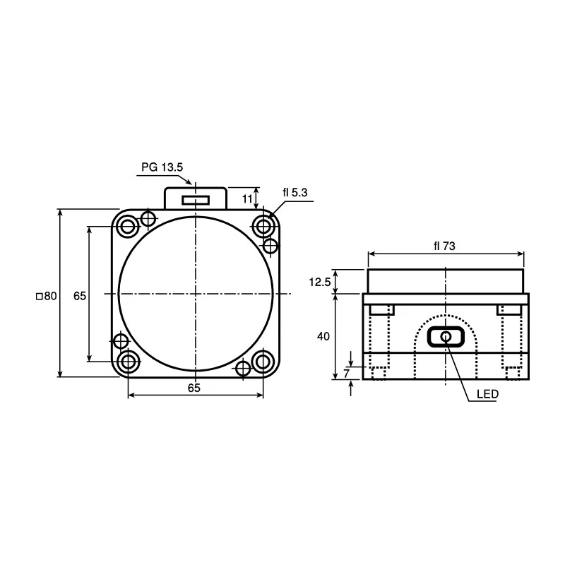 Pepperl + Fuchs Capacitive Proximity Sensor 40 mm, M20 x 1.5 Thread, Block Style, PNP Output, 200mA, 60V dc CJ40-FP-A2-P1