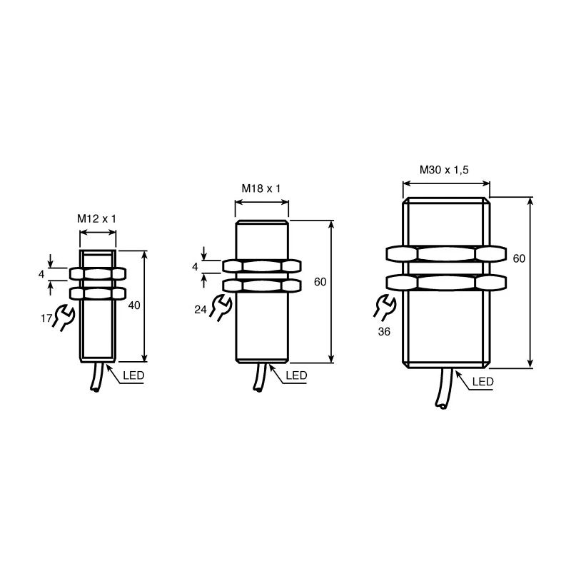 ifm electronic Threaded Barrel Inductive Proximity Sensor M18 x 1 2-Wire Comfort 6V 5 mm 60 V dc 100mA NCB5-18GM40-Z0