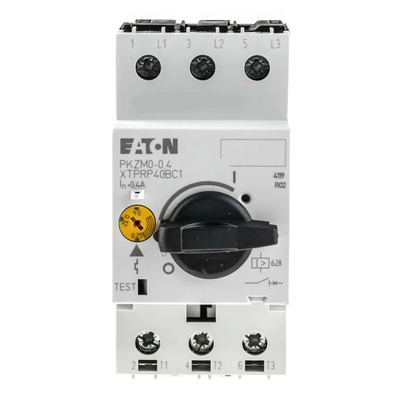 Eaton Motor Protection Circuit Breaker PKZM 0 Series Current Rating 250mA, 400mA, 690V AC, 3 Poles, IP20 072732 PKZM0-0,4