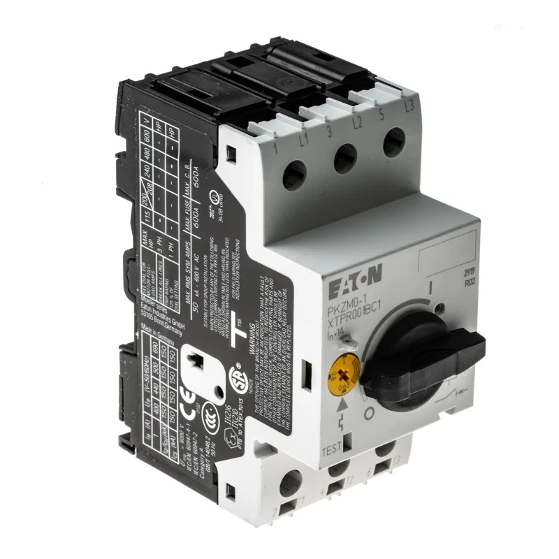 Eaton Motor Protection Circuit Breaker PKZM 0 Series, 1A Current, 690V, 3 Poles, IP20/IP00, -25°C to 55°C 072734 PKZM0-1